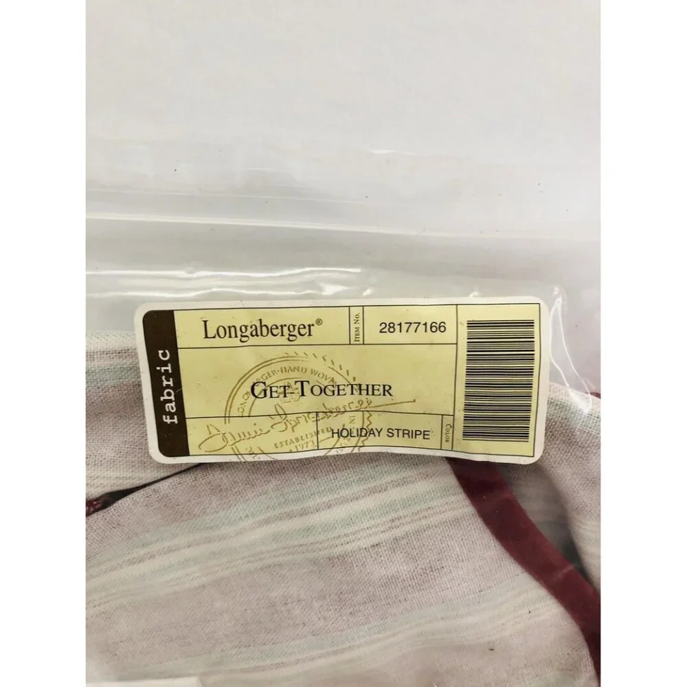 Longaberger Get Together Basket Liner in Holiday Stripe New
